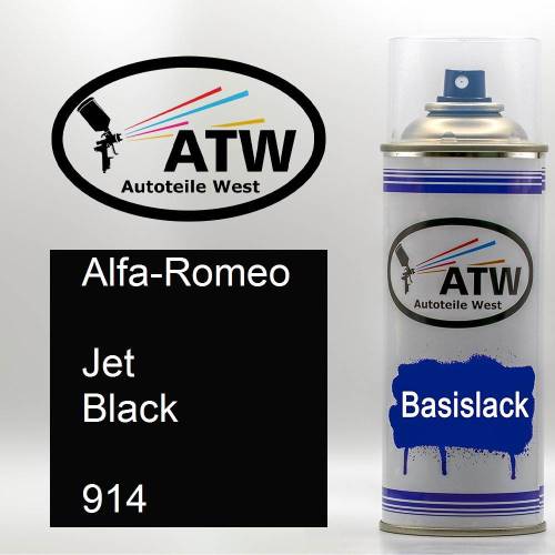 Alfa-Romeo, Jet Black, 914: 400ml Sprühdose, von ATW Autoteile West.